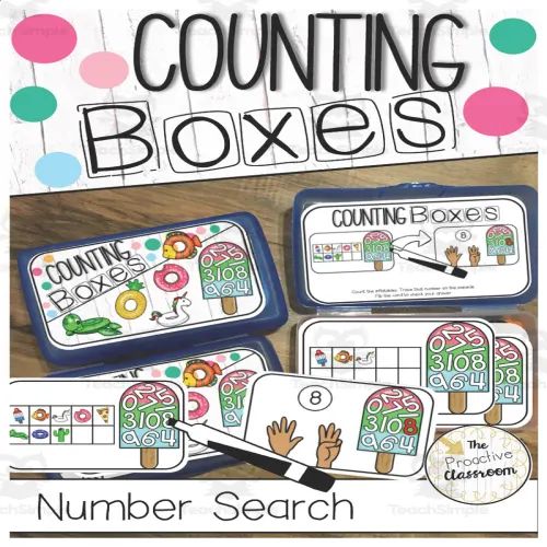 Counting Boxes: Popsicle Number Search Center by Teach Simple
