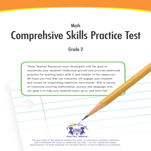 Math Grade 2 Comprehensive Skills Practice Test By Teach Simple 6029