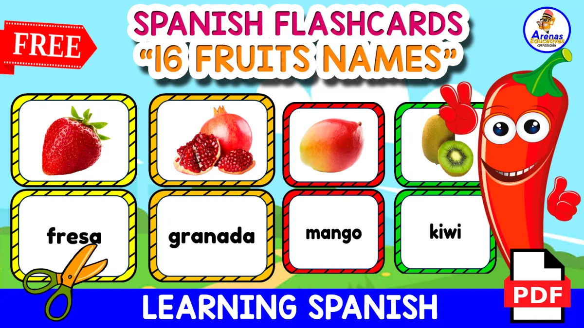 An educational teaching resource from EDITORIAL LAURA EDUCA entitled 16 FREE SPANISH FLASHCARDS | Match Game downloadable at Teach Simple.