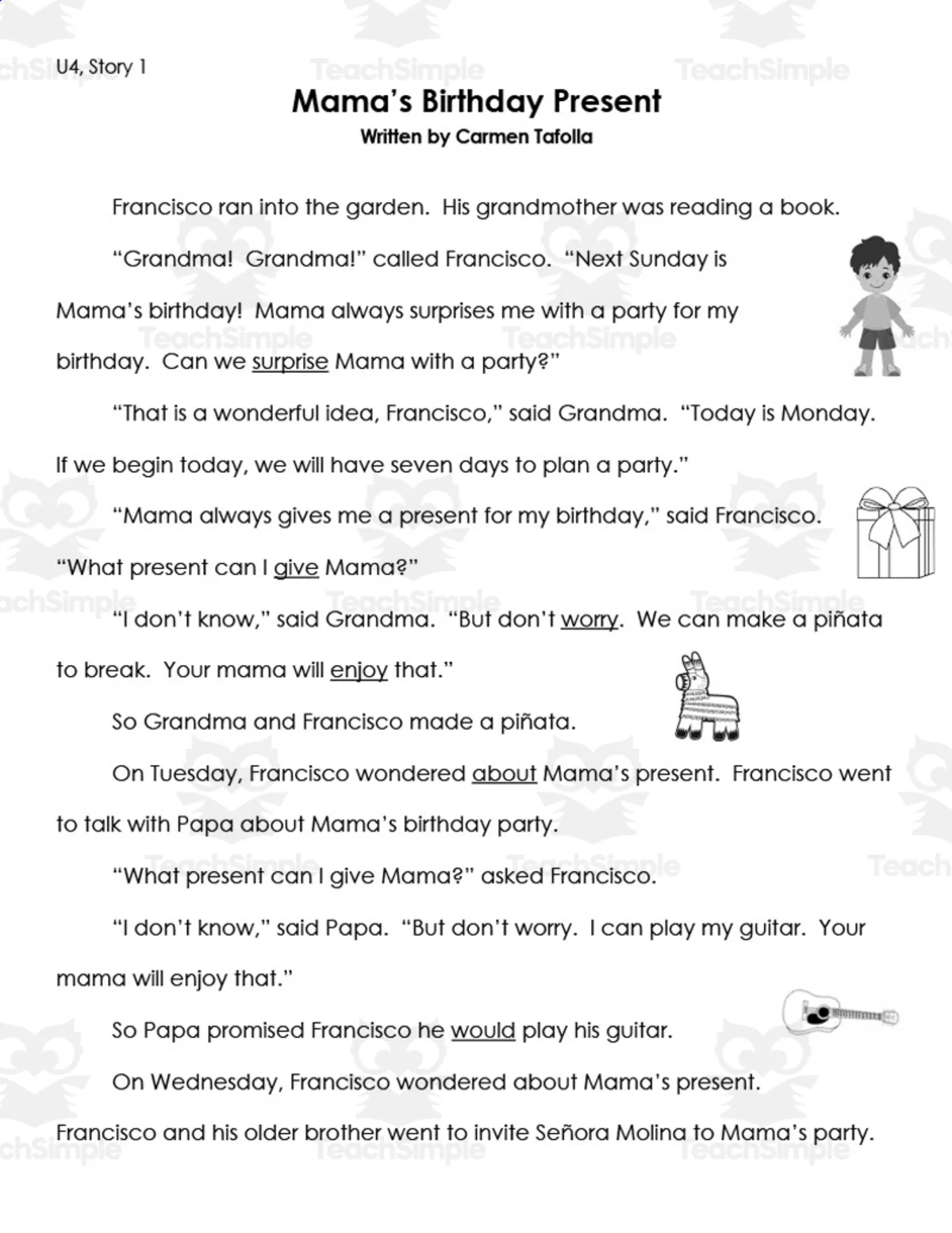 An educational teaching resource from Sarah Sorensen entitled 1st Grade Unit 4 Reading Street Stories Set downloadable at Teach Simple.