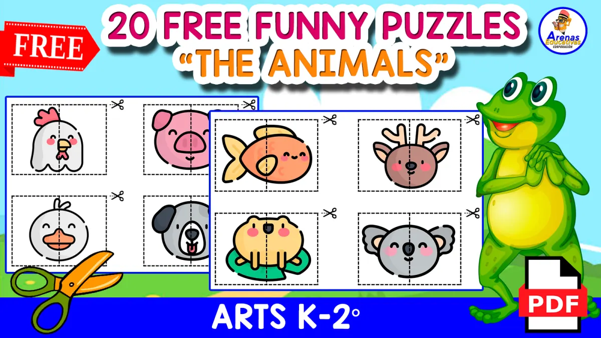 An educational teaching resource from EDITORIAL LAURA EDUCA entitled 20 PUZZLES OF ANIMALS | Free Resource downloadable at Teach Simple.