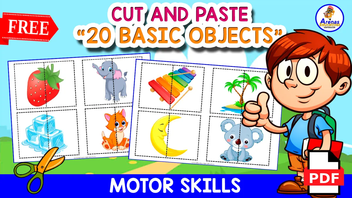 An educational teaching resource from EDITORIAL LAURA EDUCA entitled 20 PUZZLES OF OBJECTS, TOYS | Free Funny Game downloadable at Teach Simple.