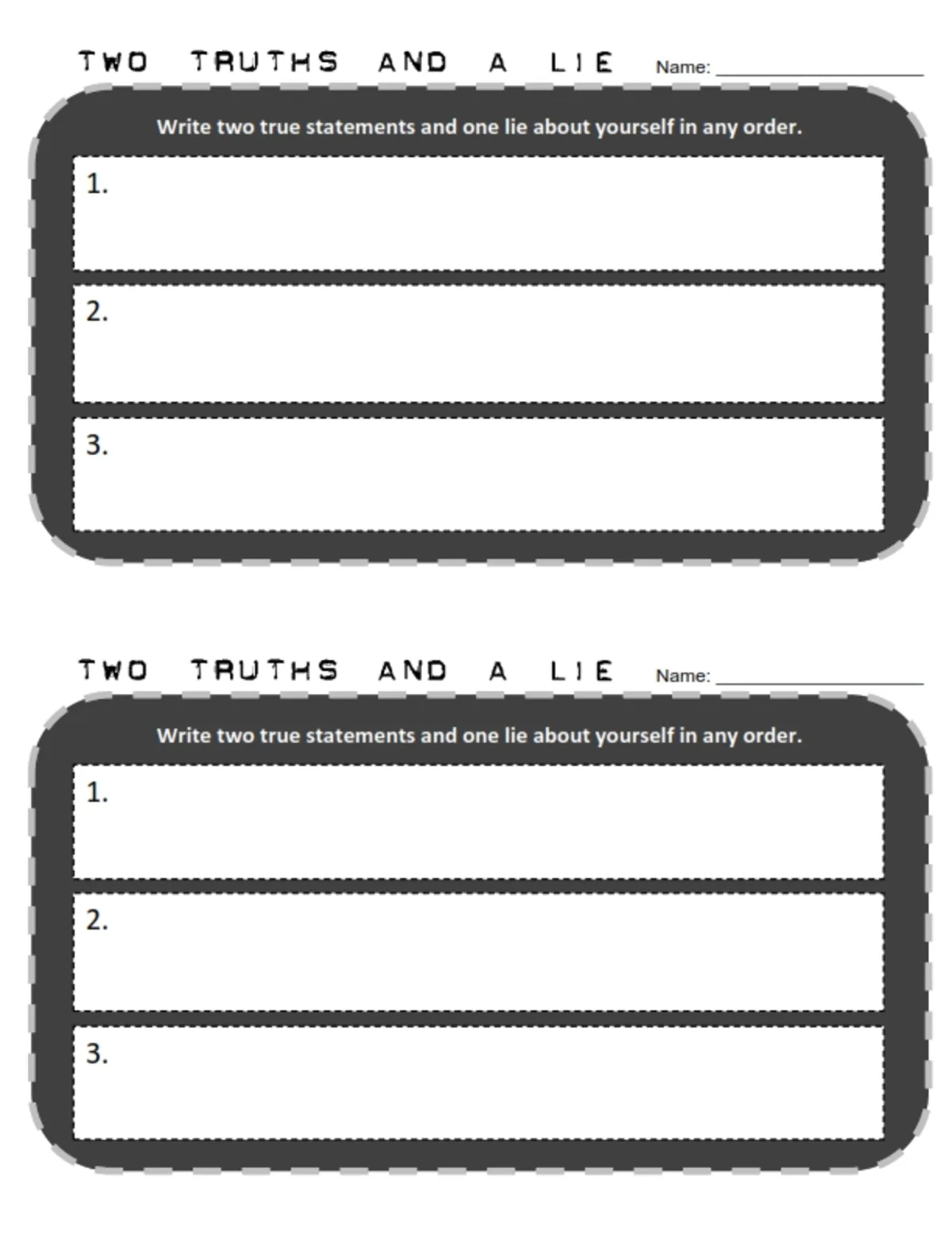 An educational teaching resource from Brave Education entitled Back to School Icebreaker: Two Truths & a Lie downloadable at Teach Simple.
