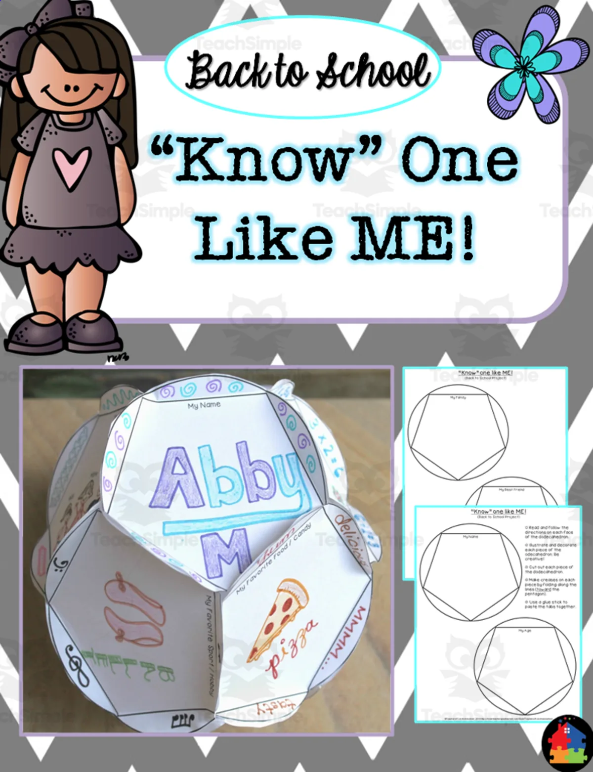 An educational teaching resource from Teachers R Us Homeschool entitled Back to School Project | "Know" One Like Me downloadable at Teach Simple.
