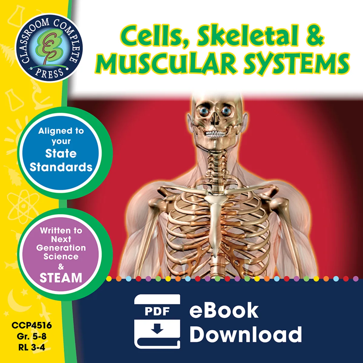 An educational teaching resource from Classroom Complete Press entitled Cells, Skeletal & Muscular Systems Gr. 5-8 downloadable at Teach Simple.