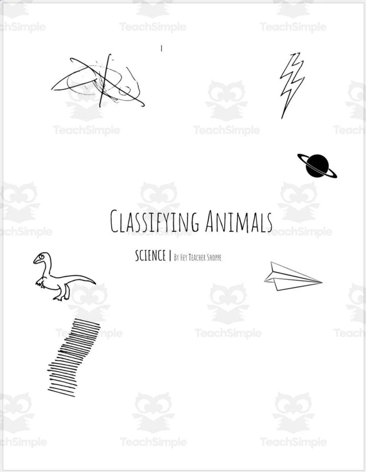 An educational teaching resource from Hey Teacher Shoppe entitled Classifying Animals Lesson Plan & Slides downloadable at Teach Simple.