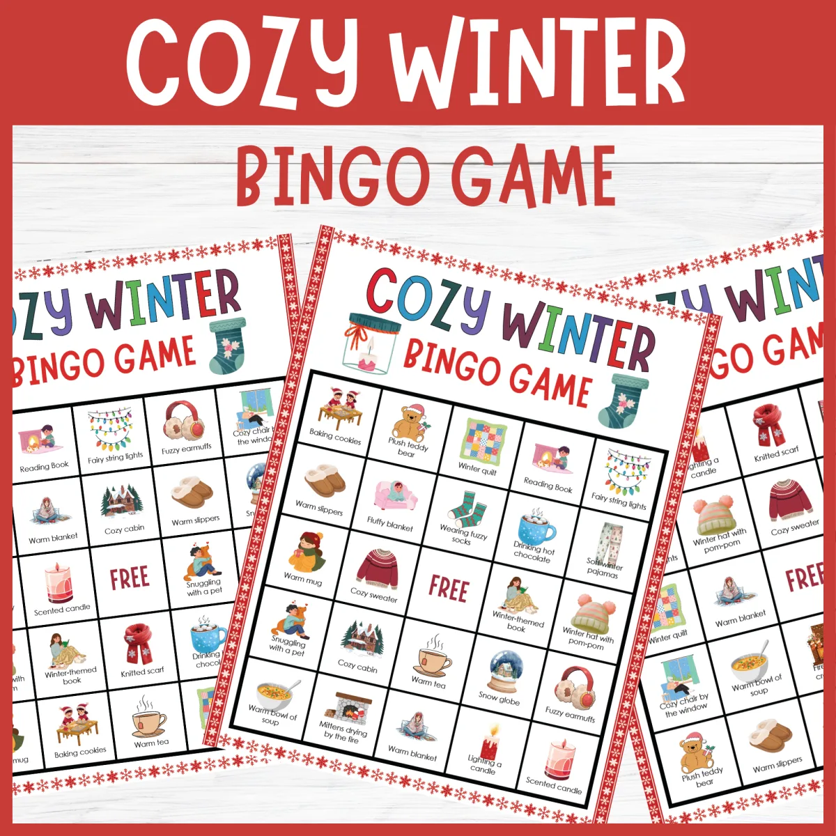 An educational teaching resource from Perfect_Printables entitled Cozy Winter Bingo Game: Holiday Icebreaker Class Party Activities downloadable at Teach Simple.