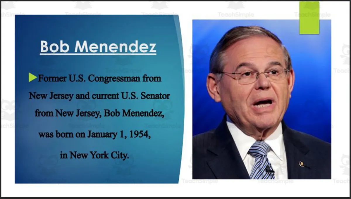 An educational teaching resource from Mr. Matthews Teacher Store entitled Current U.S. Senators & Representatives from New Jersey (BIO PPT Bundle) downloadable at Teach Simple.