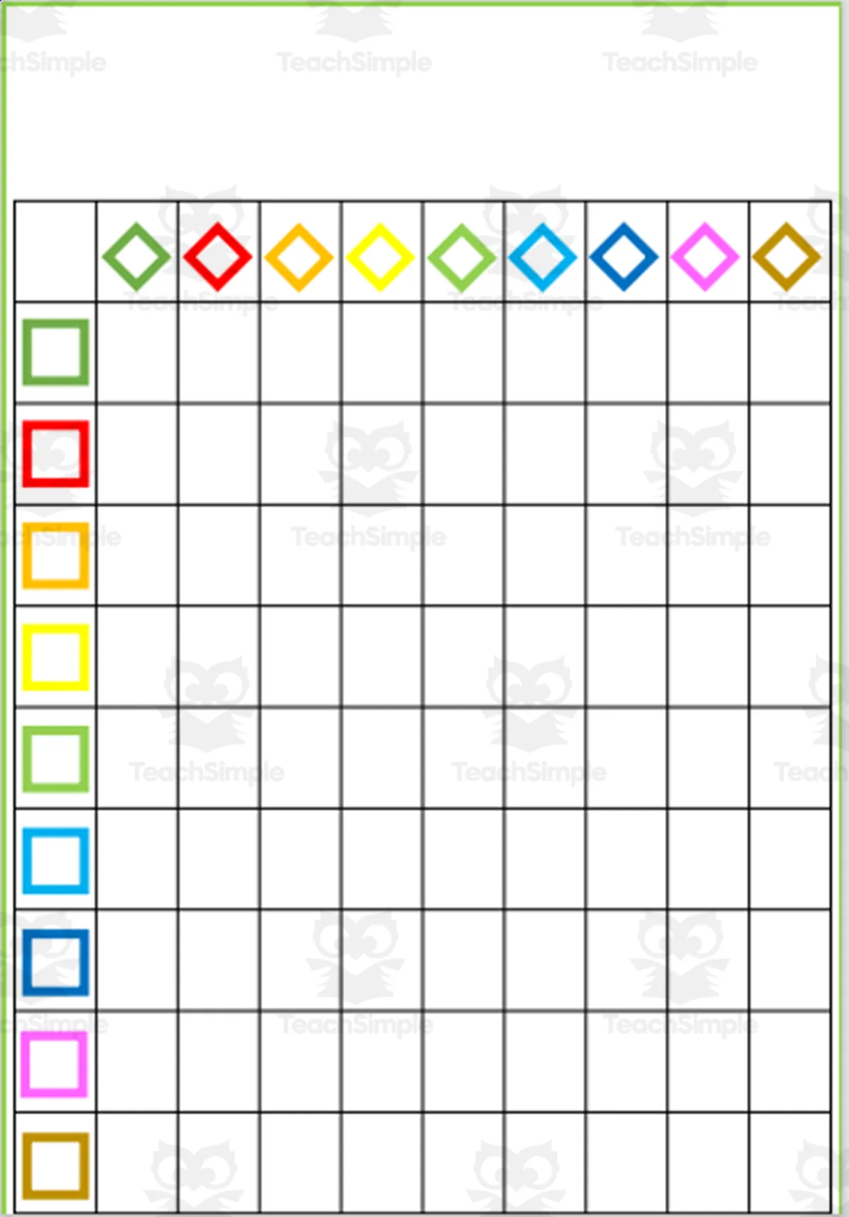 An educational teaching resource from WORDS ASIDE entitled Double Entry Information Mats/Boards | premath data practice downloadable at Teach Simple.