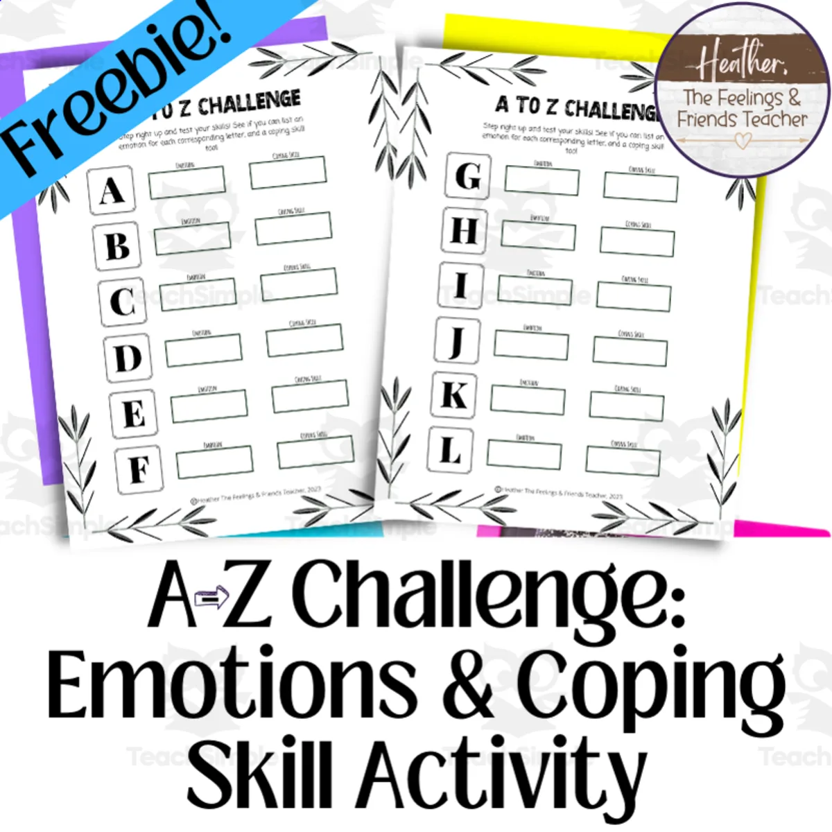 An educational teaching resource from The Feelings and Friends Teacher entitled Emotions and Coping Skills Challenge For Early Elementary Students downloadable at Teach Simple.
