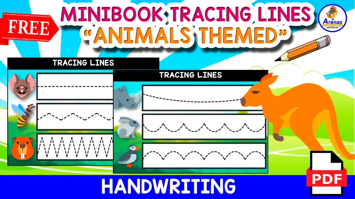 An educational teaching resource from EDITORIAL LAURA EDUCA entitled FREE TRACING MINIBOOK | Animals Themed FOR KIDS downloadable at Teach Simple.