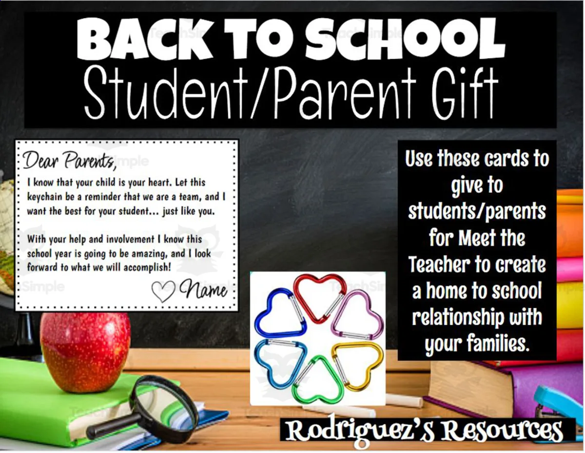 An educational teaching resource from Rodriguez's Resources entitled Gift Tag: Back to School downloadable at Teach Simple.
