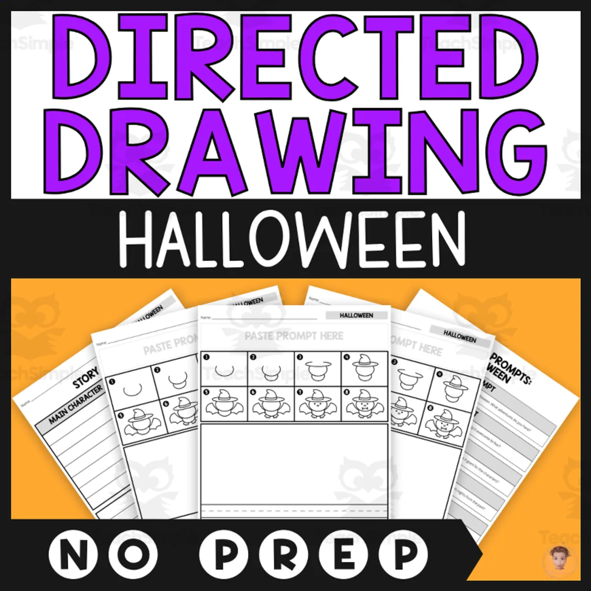 An educational teaching resource from Heather Huhman entitled Halloween Directed Drawing & Writing Unit downloadable at Teach Simple.