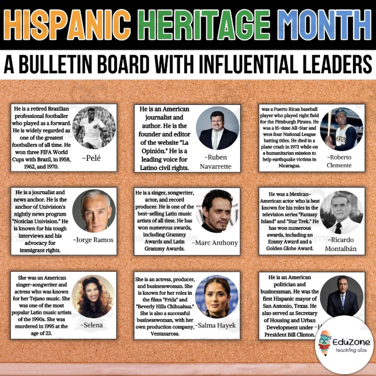 An educational teaching resource from Style Your Classroom entitled Hispanic Heritage Month: A Bulletin Board or Doorkit! downloadable at Teach Simple.