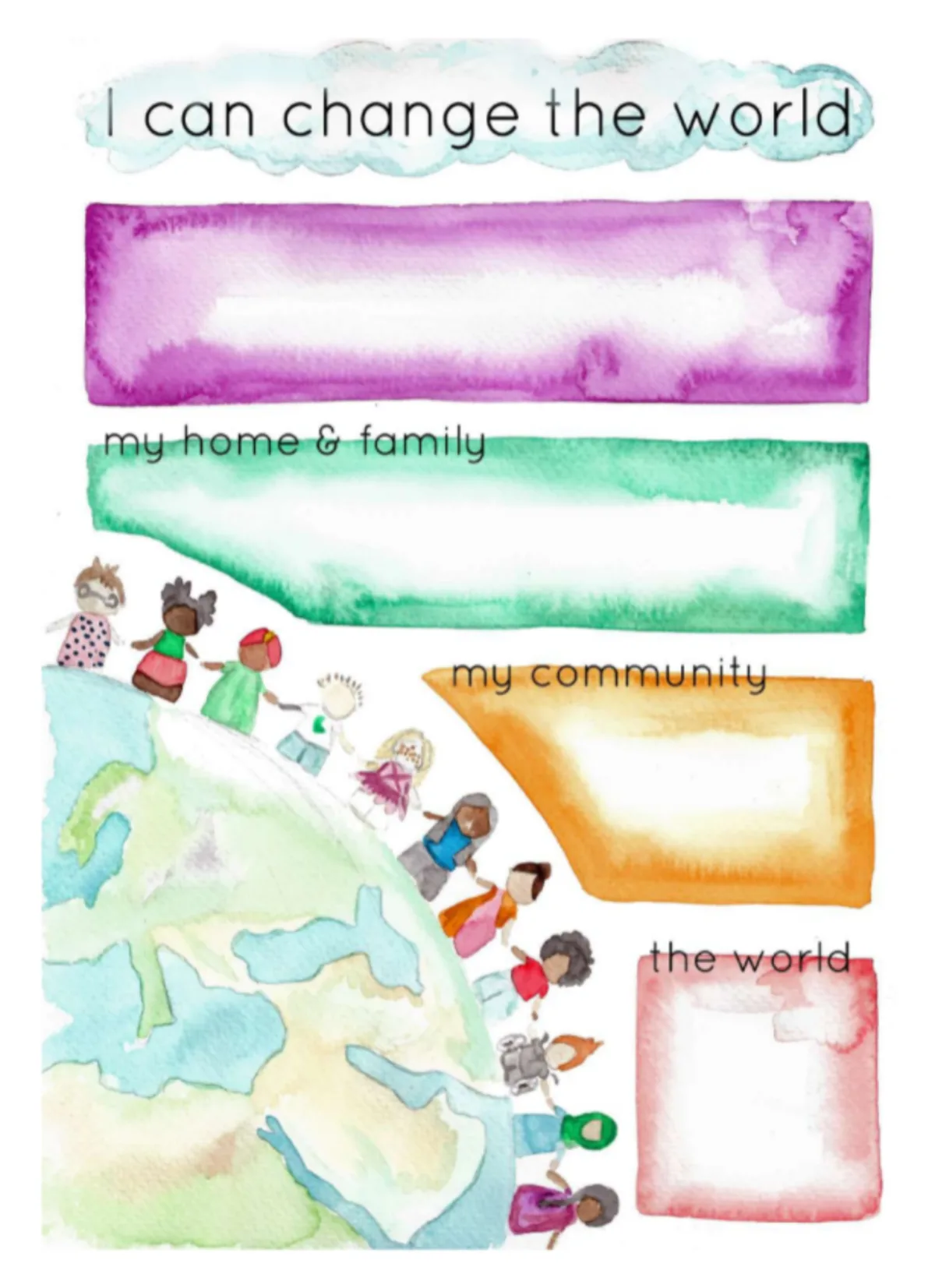 An educational teaching resource from Fiddleticks Education entitled I Can Change the World Poster downloadable at Teach Simple.