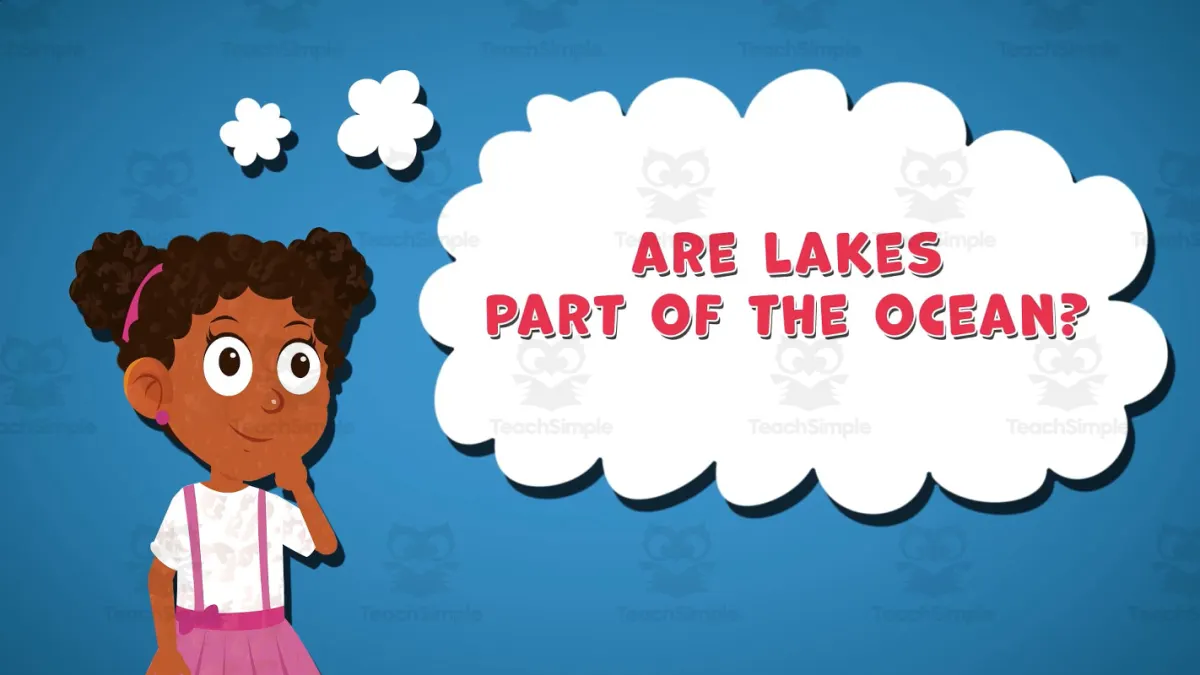 An educational teaching resource from Educational Voice entitled I WONDER - Are Lakes Part Of The Ocean | Animated Video Lesson downloadable at Teach Simple.
