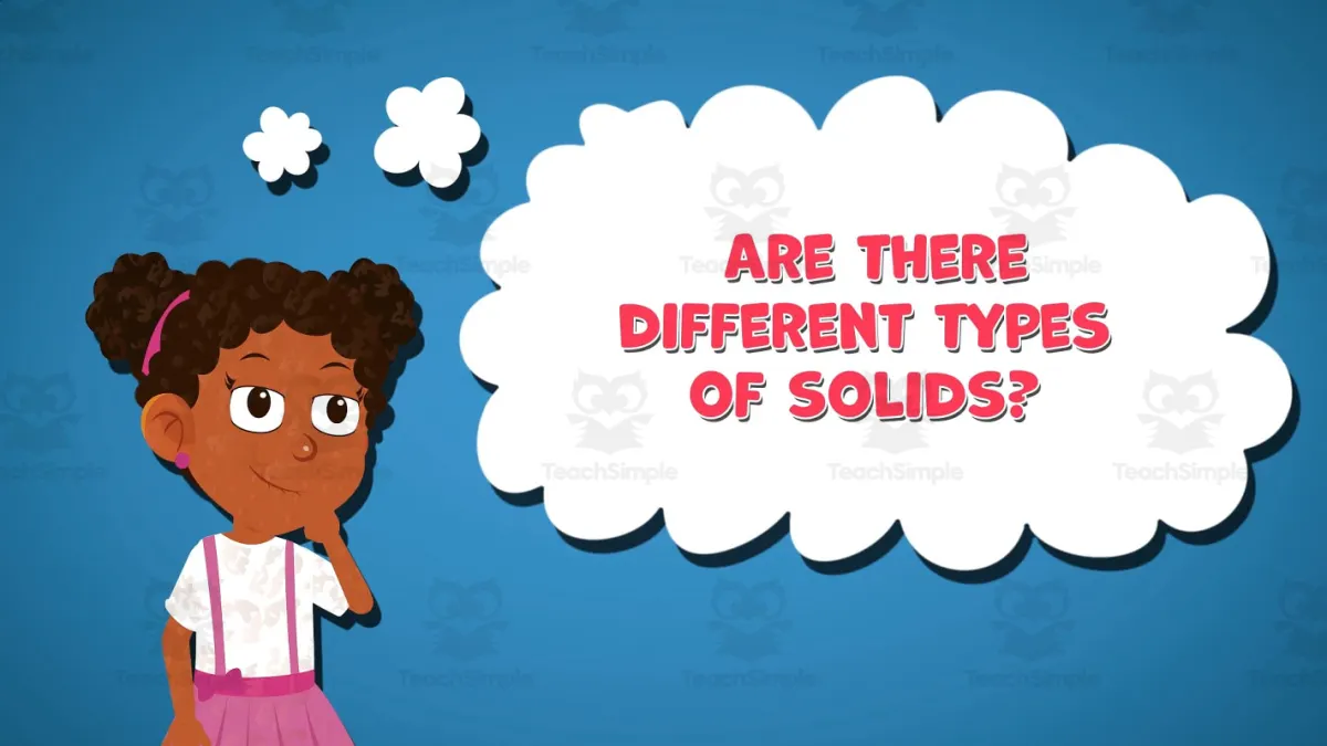 An educational teaching resource from Educational Voice entitled I WONDER - Are There Different Types Of Solids  | Animated Video Lesso downloadable at Teach Simple.