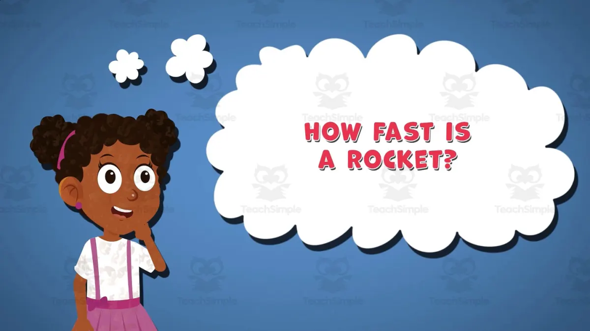 An educational teaching resource from Educational Voice entitled I WONDER - How Fast Is A Rocket | Animated Video Lesson downloadable at Teach Simple.