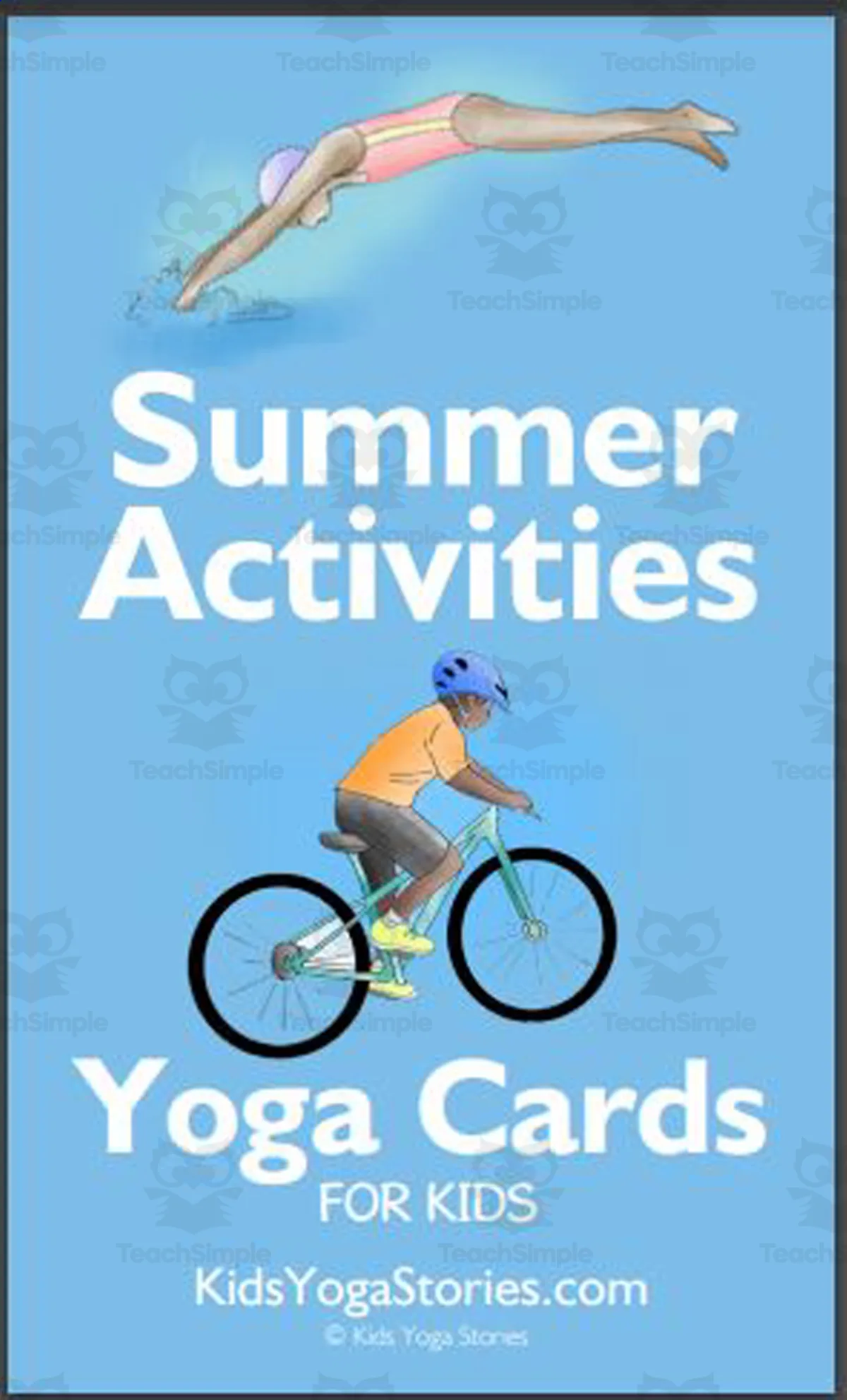 An educational teaching resource from Kids Yoga Stories entitled Kids Yoga Stories: Summer Activities Yoga Cards for Kids downloadable at Teach Simple.