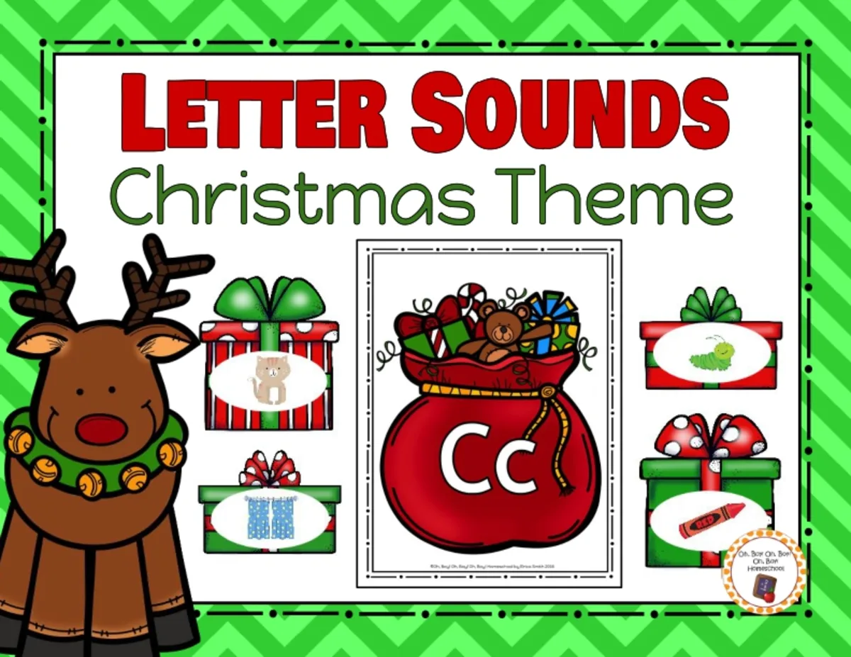 An educational teaching resource from Oh Boy Homeschool entitled Letter Sounds - Christmas Theme downloadable at Teach Simple.
