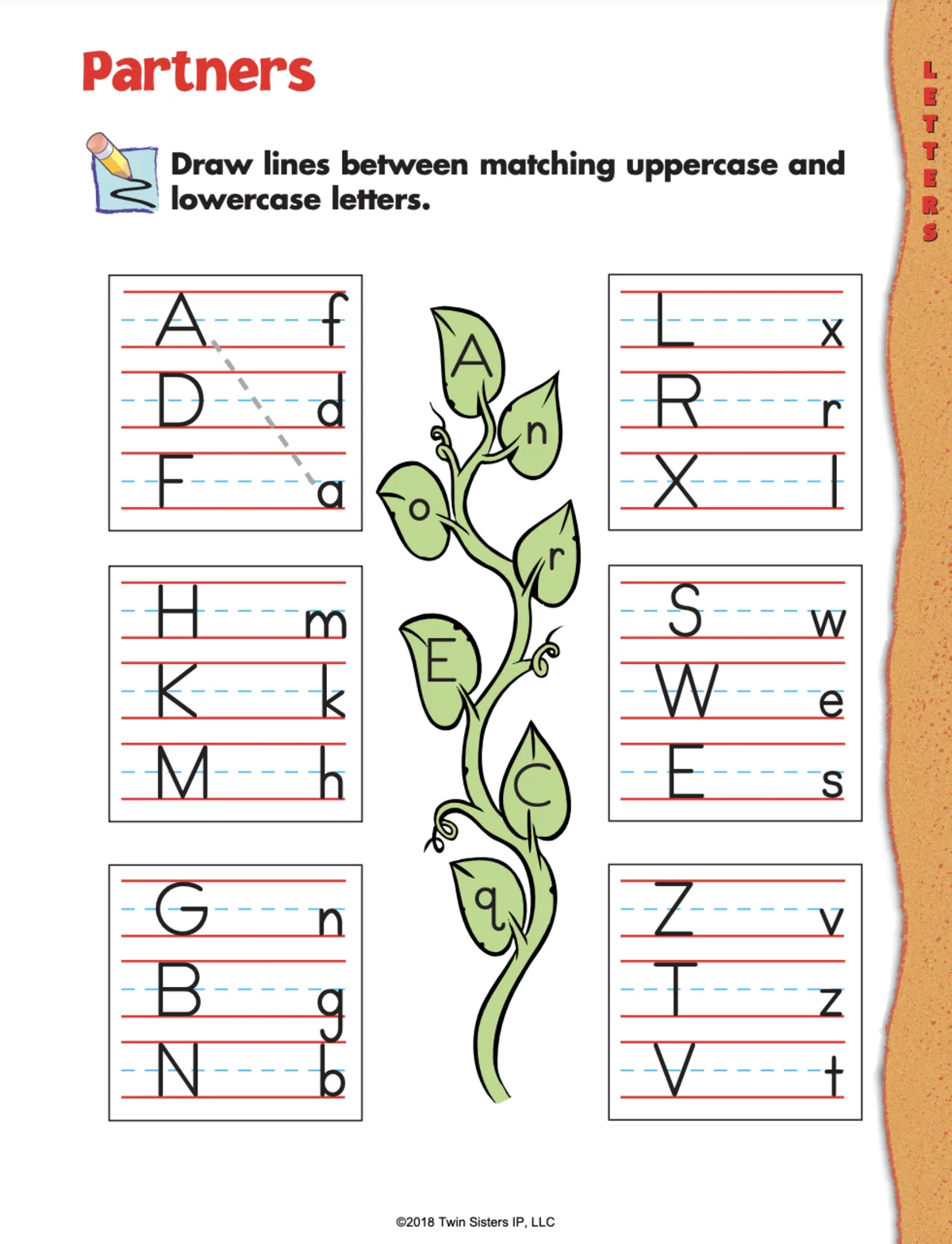 An educational teaching resource from Twin Sisters Digital Media entitled Letters, Vowels, and Physical Skills Printable Workbook downloadable at Teach Simple.