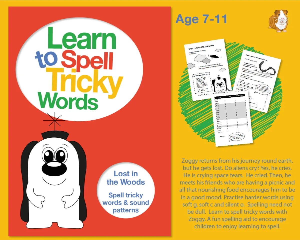 An educational teaching resource from Guinea Pig Education entitled Lost In The Woods: Spell Tricky Words And Sound Patterns (7-11) downloadable at Teach Simple.
