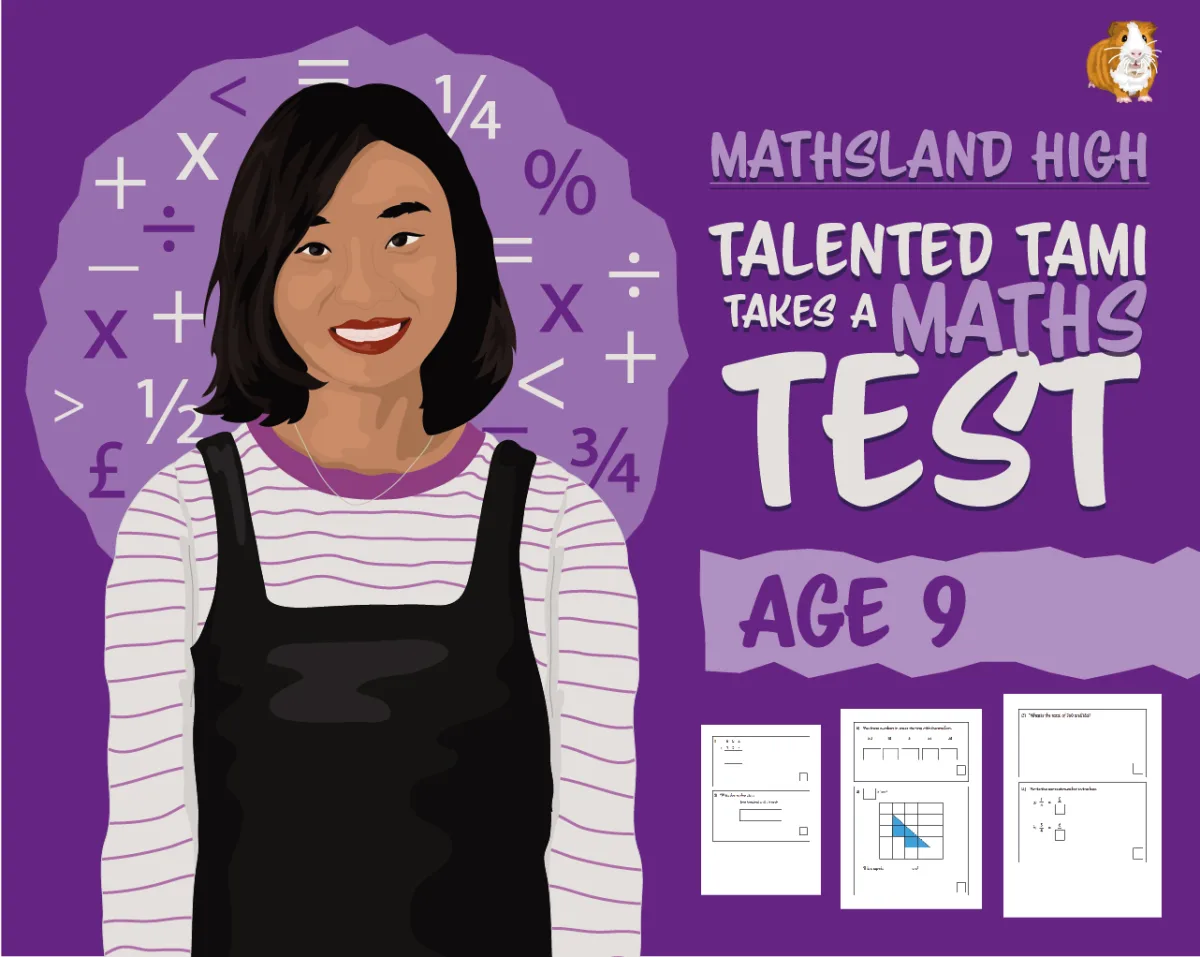 An educational teaching resource from Guinea Pig Education entitled Maths Test: Age 9 downloadable at Teach Simple.