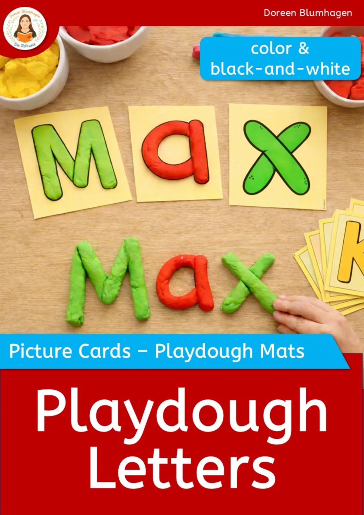 An educational teaching resource from Die Relitante entitled Playdough Letter Mats – Alphabet A–Z downloadable at Teach Simple.