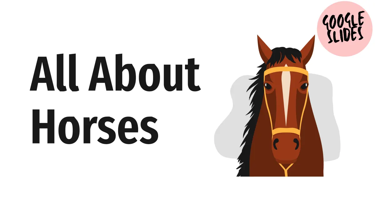 An educational teaching resource from Cored Education entitled Reading Comprehension Nonfiction Set 3 Sample: All About Horses Slides downloadable at Teach Simple.