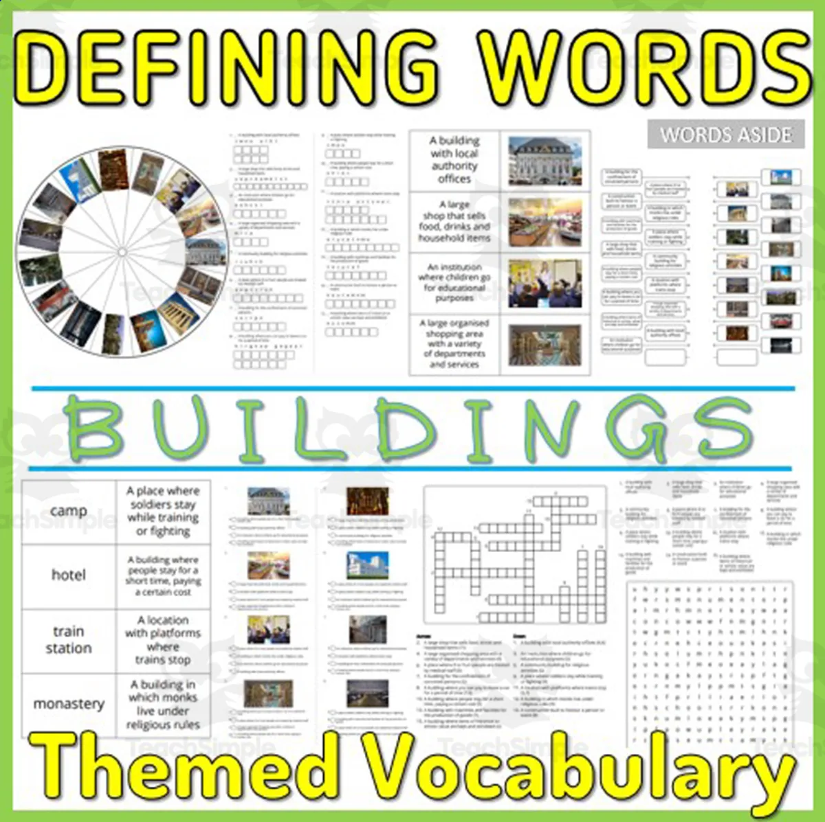 An educational teaching resource from WORDS ASIDE entitled Reading Writing Games | Word Definitions 6 downloadable at Teach Simple.