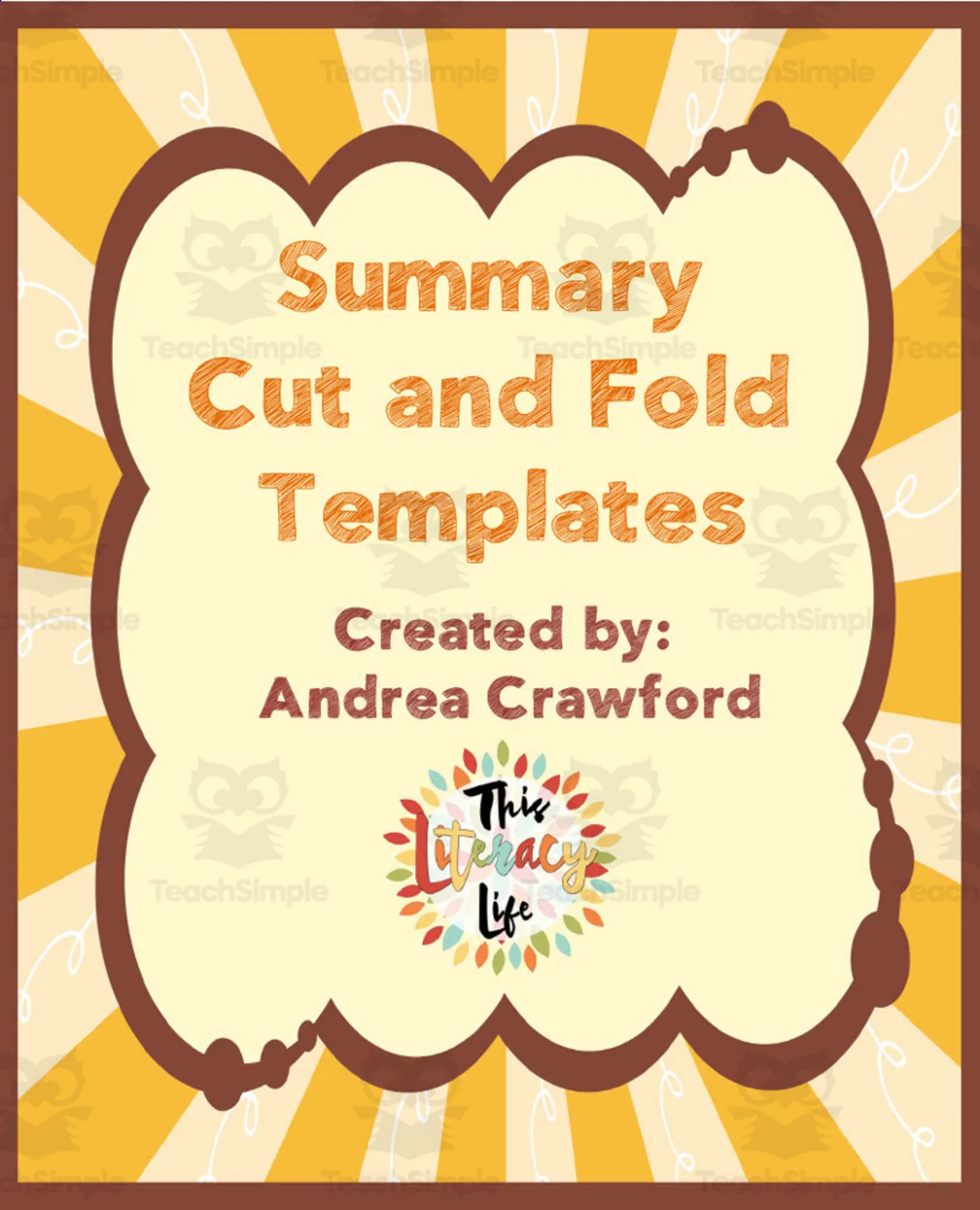 An educational teaching resource from Literacy Life entitled Summary Cut and Fold Templates downloadable at Teach Simple.