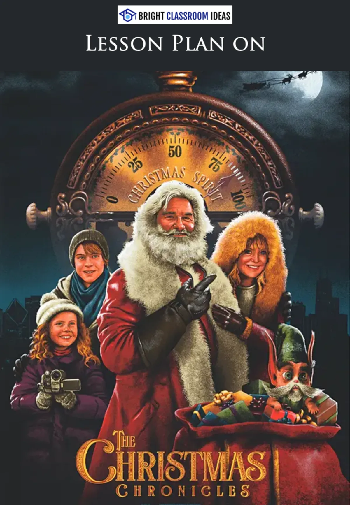 An educational teaching resource from Bright Classroom Ideas Marketplace entitled The Christmas Chronicles – 2-Hour English Lesson Plan (Grades 7–9) downloadable at Teach Simple.