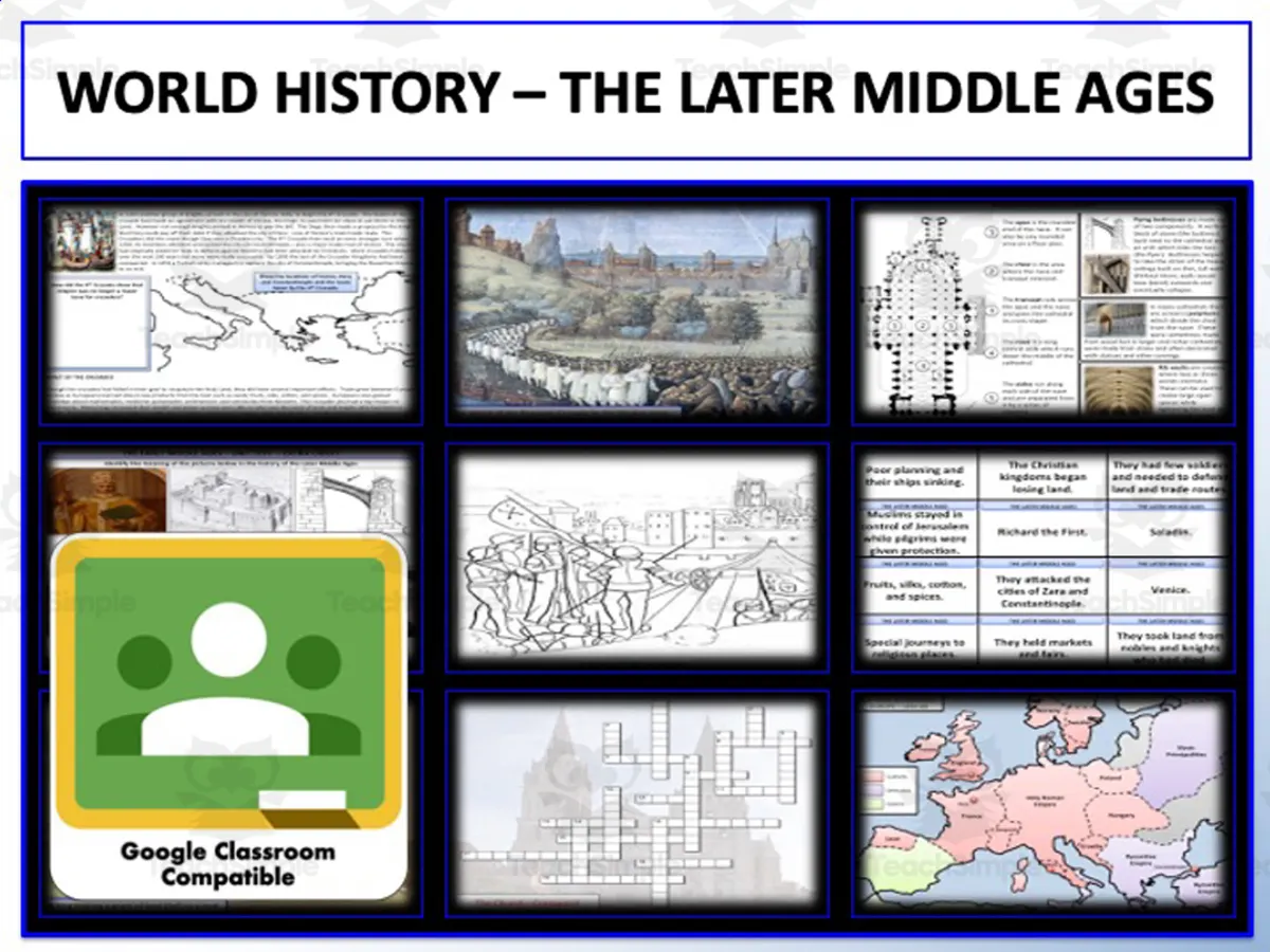An educational teaching resource from Mr Gray History entitled The Later Middle Ages World History Unit downloadable at Teach Simple.