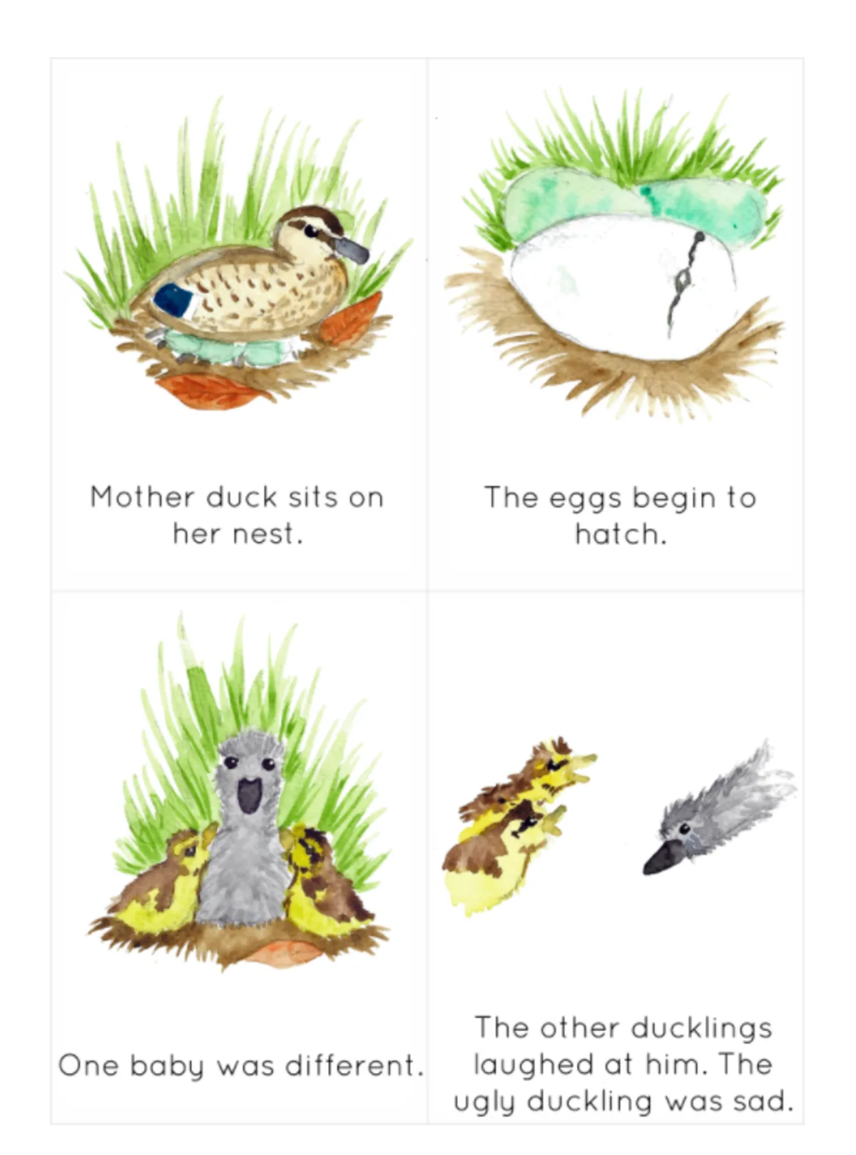 An educational teaching resource from Fiddleticks Education entitled Ugly Duckling Cards For Beginners/Kids downloadable at Teach Simple.