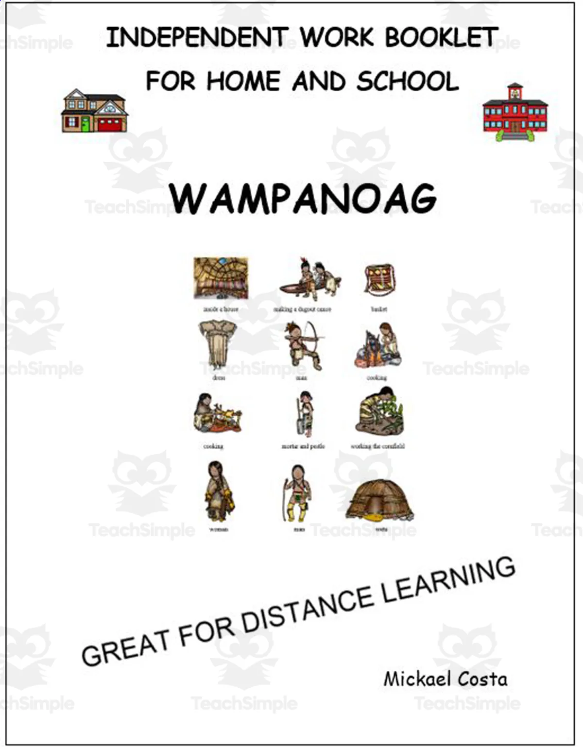 An educational teaching resource from Learn it ANY way entitled Vocabulary sheets: Wampanoag First Nation downloadable at Teach Simple.