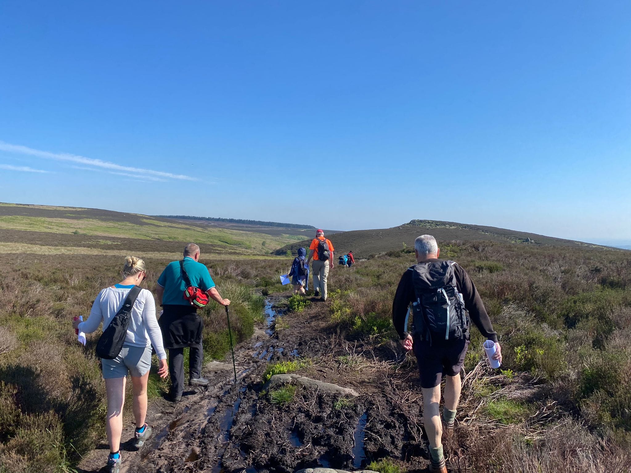 Group of walkers on a charity hike