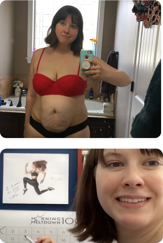 real life images from Lauren's story with Morning Meltdown 100