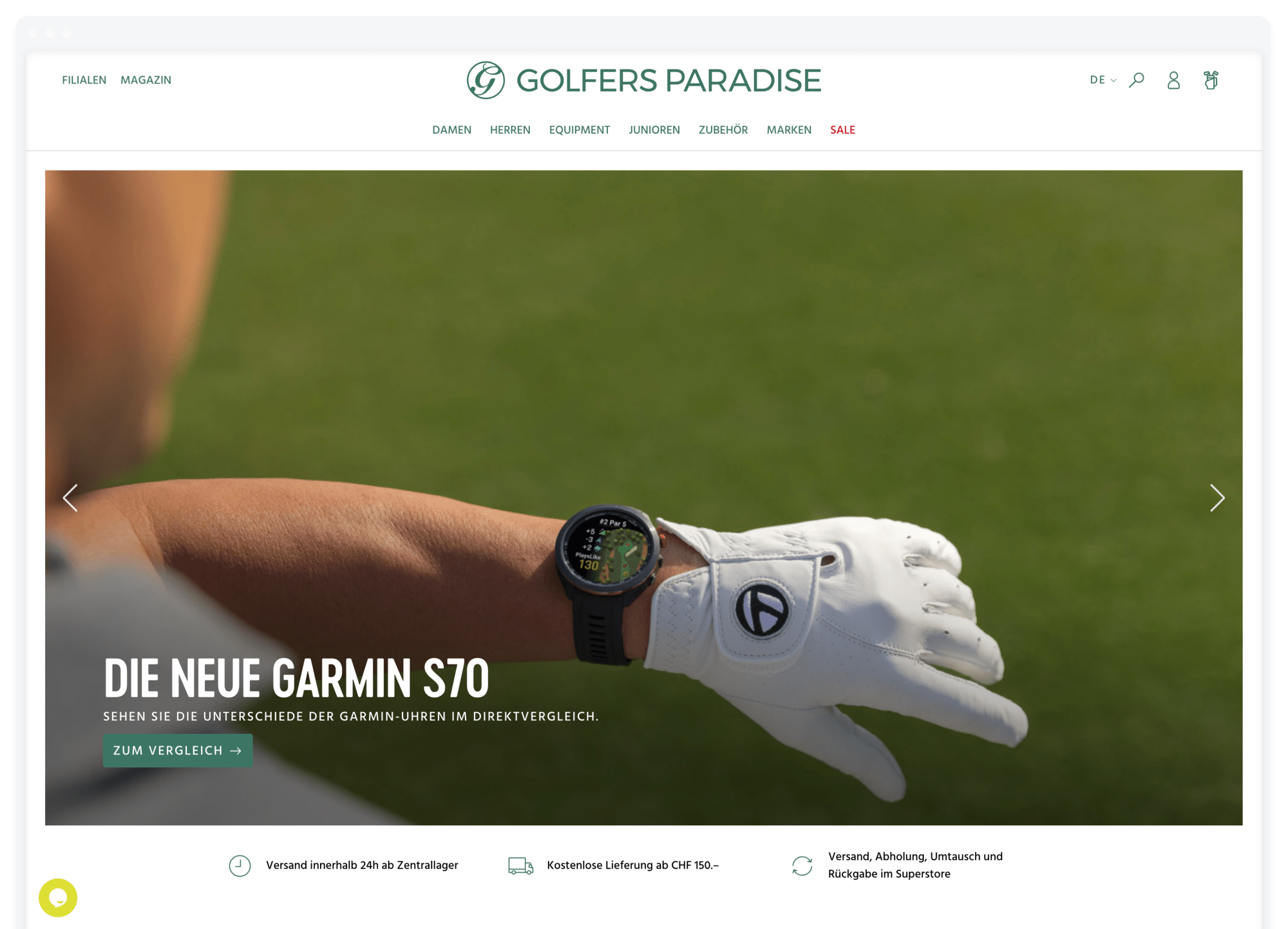 Projektbild e-Commerce für Golfers Paradise
