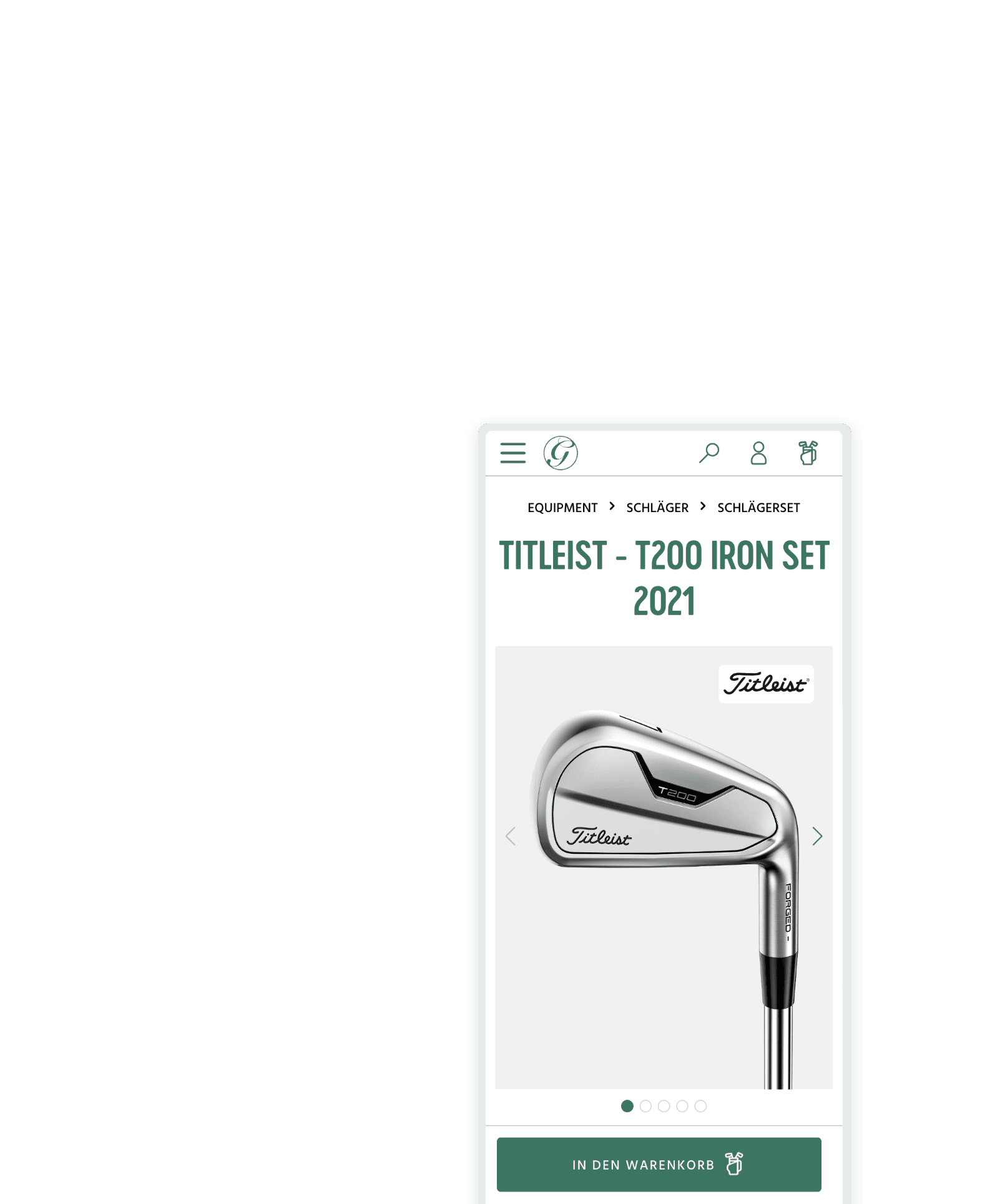 Referenz Golfers Paradise Onlineshop