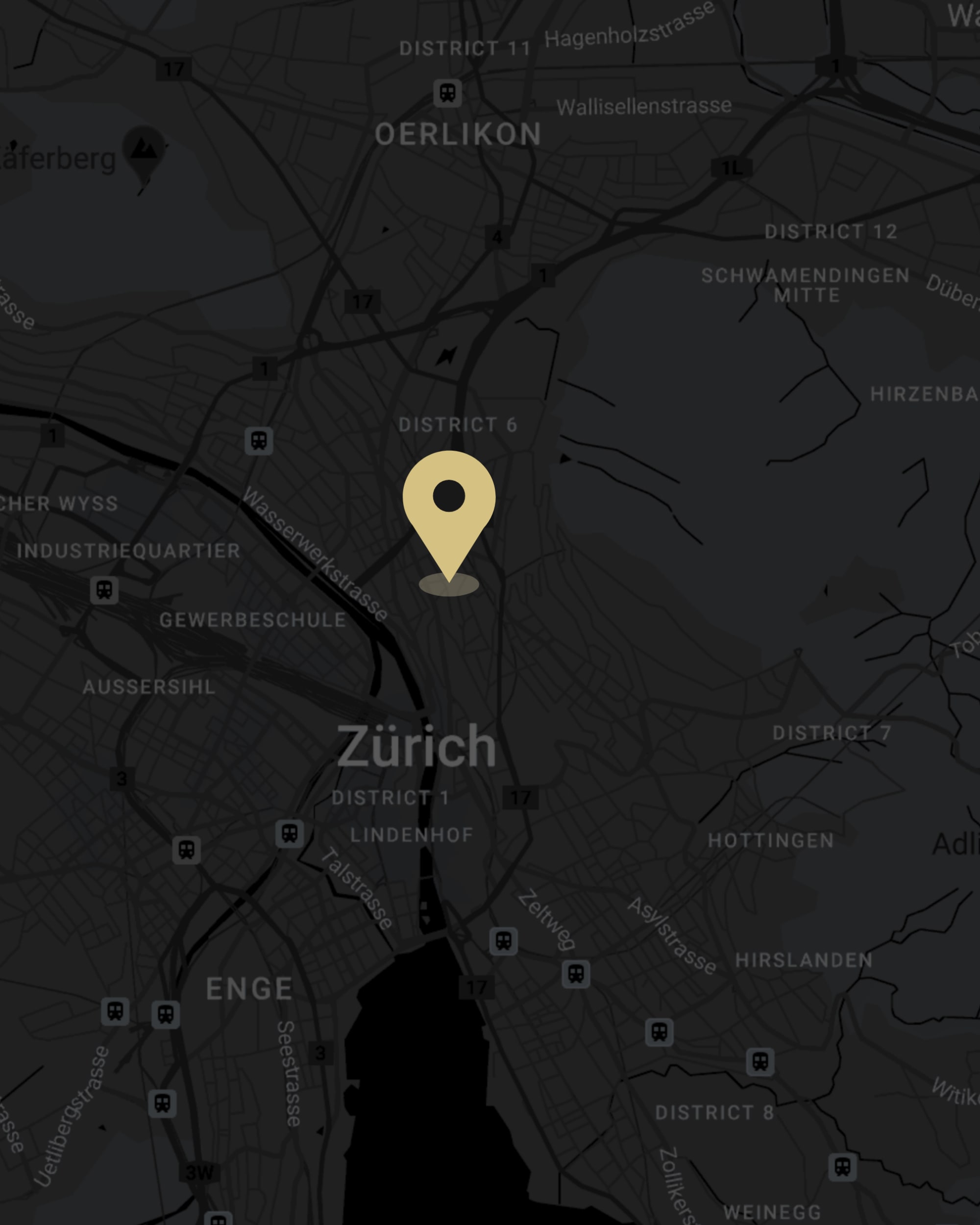 picture of the zurich map with a pin on the novu office