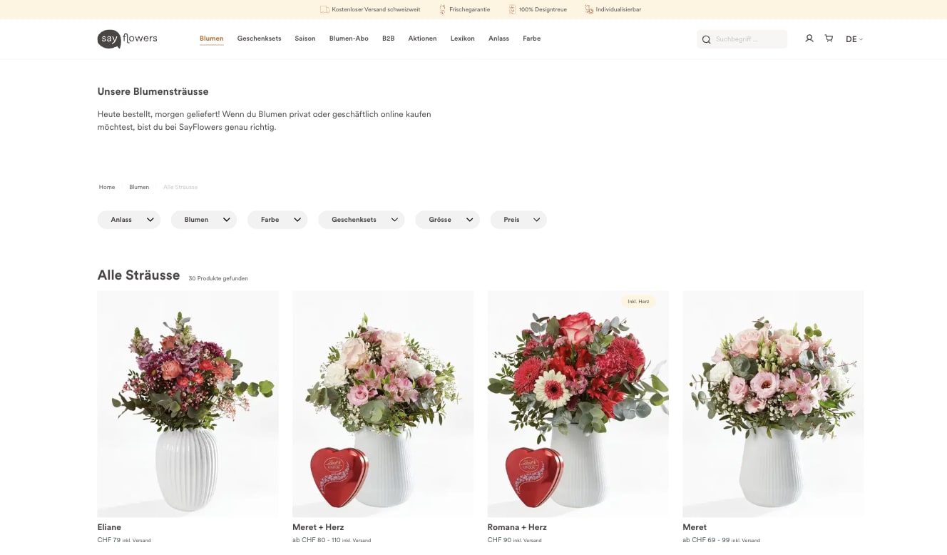 sayflowers Twig Storefront Shopware