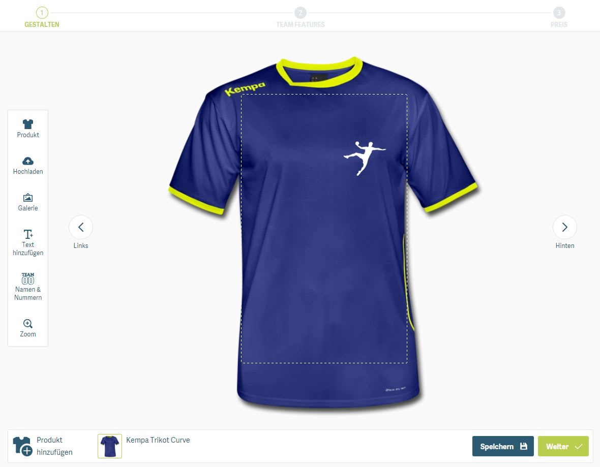 Handball Trikot selbst gestalten Kempa Trikots TeamShirts