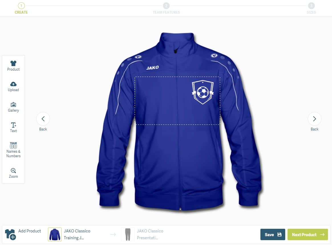 personalised football tracksuits