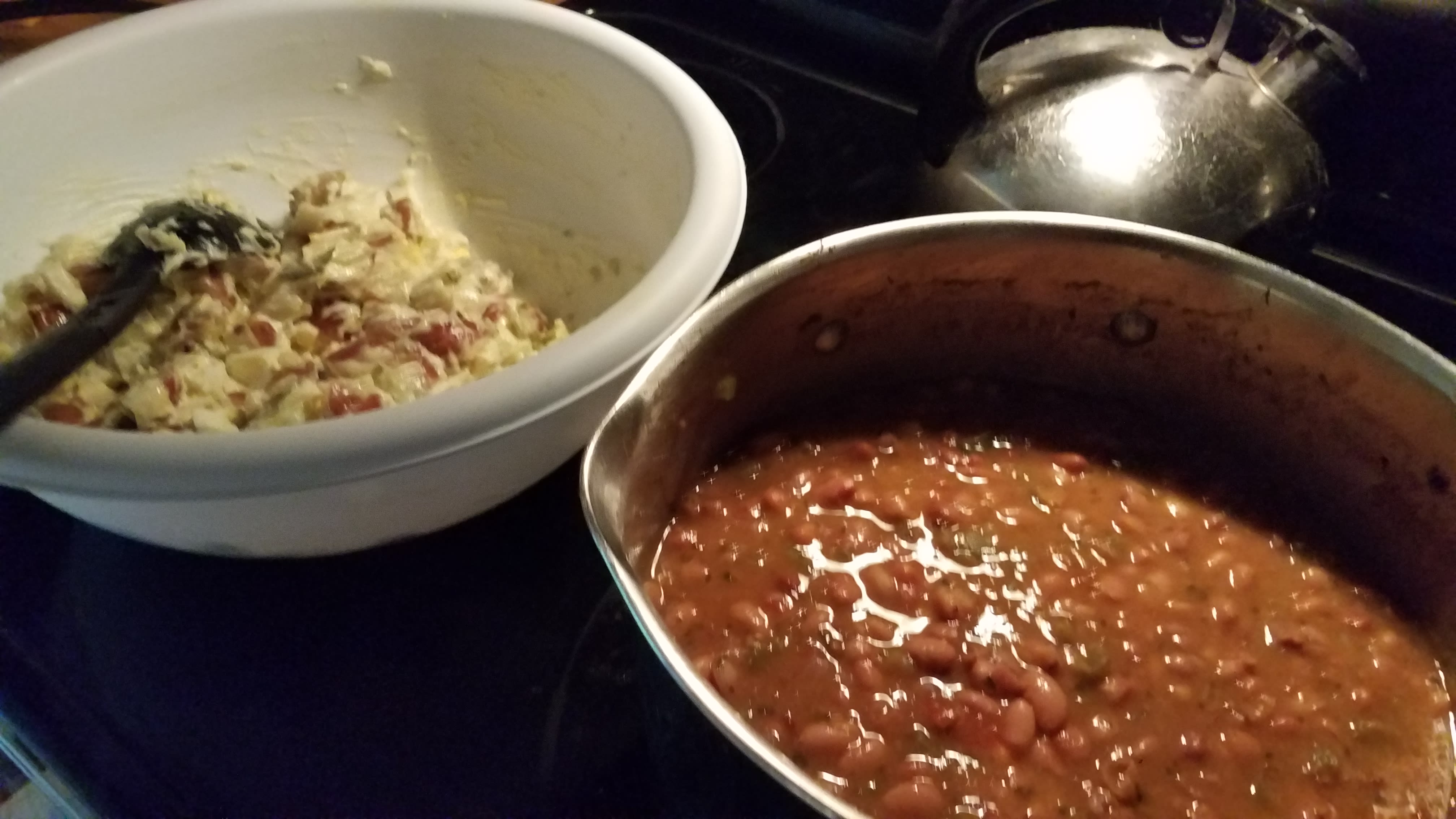 beans and potato salad