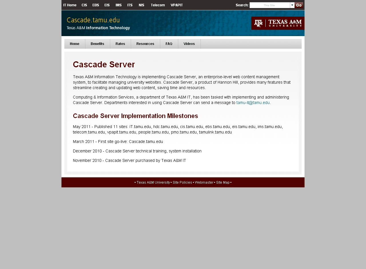 cascade.tamu.edu Cascade website