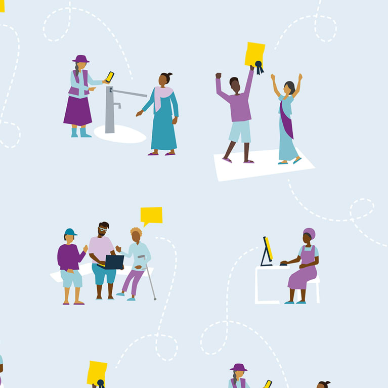 Illustration of people learning