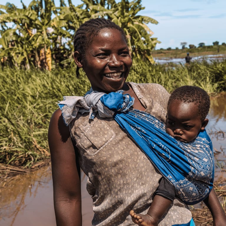 Picture of woman holding a baby