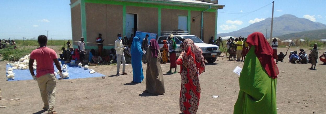 Social distancing queue for cash support in Ethiopia