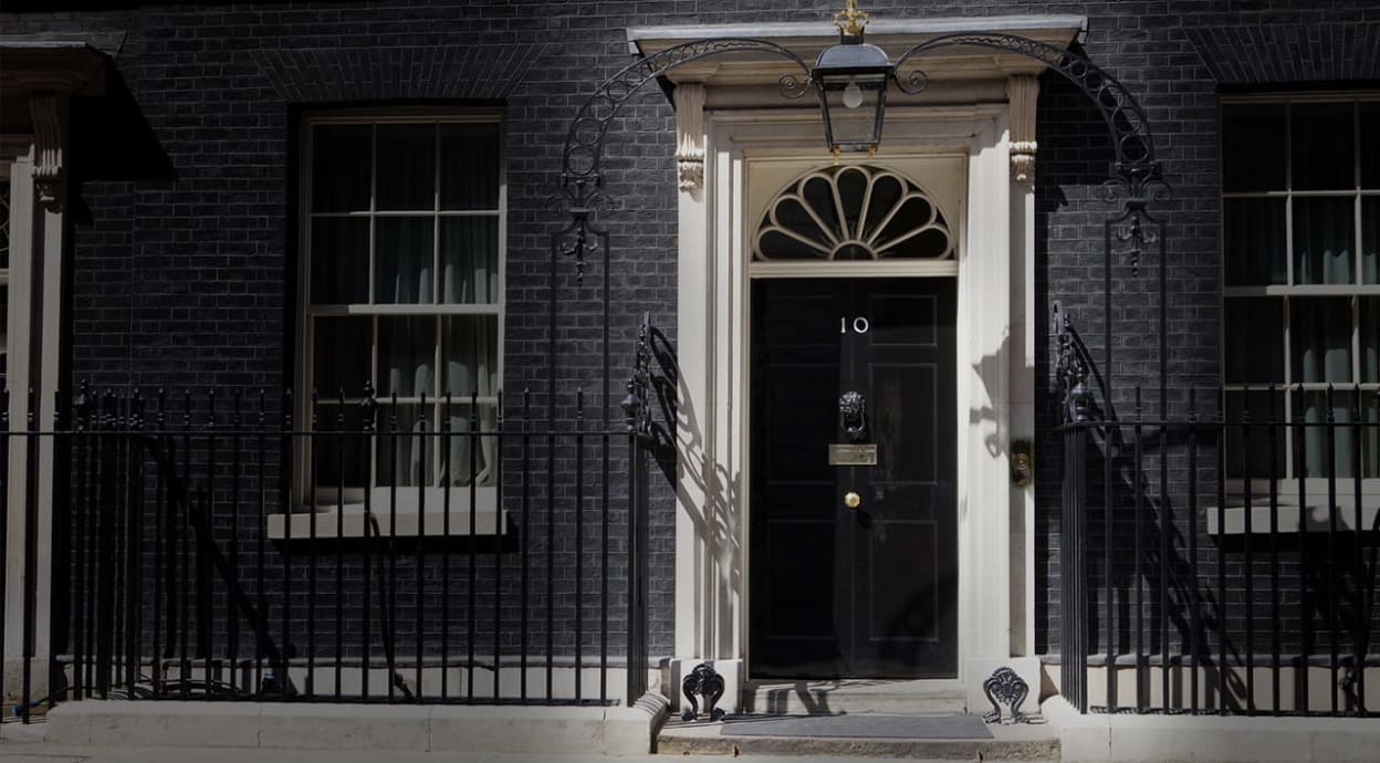 Front door of 10 Downing St, London (Tearfund, 2013)