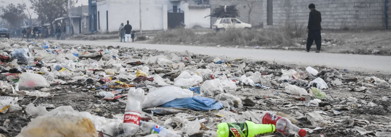 Branded plastic waste: Coca-cola and Pepsi bottles among other plastic waste.